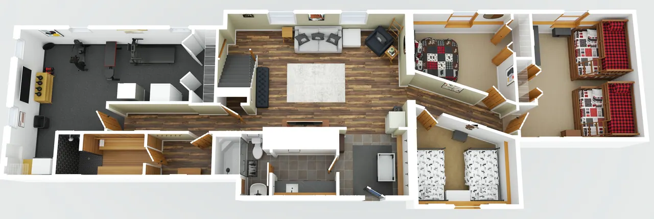 Floor plan of the lower level